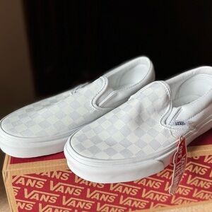 Vans White Slip-On Sneakers
